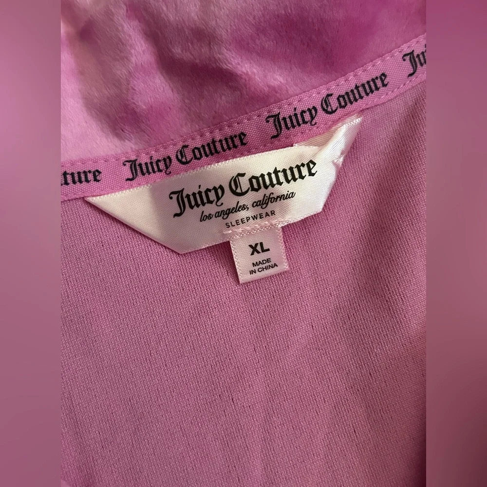 Juicy Couture Hot Pink Velour Rhinestone Pajamas Sleep Set - Picture 4 of 4